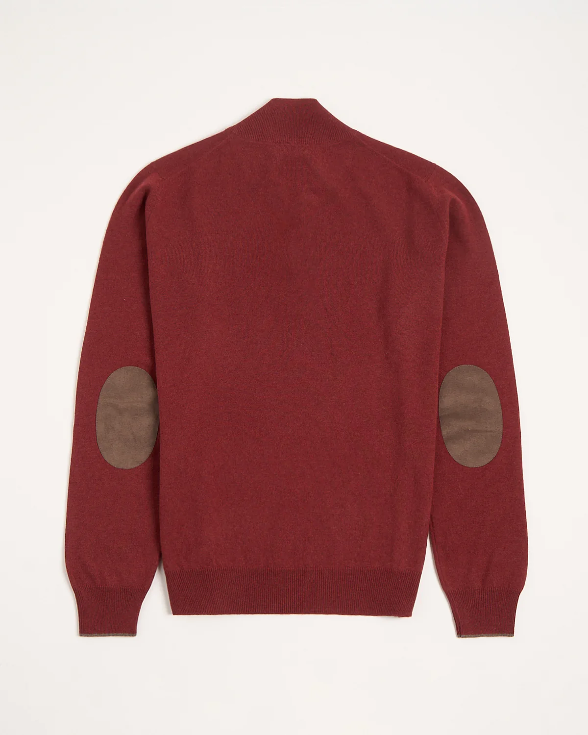 Mock Zip Wool Sweater With Elbow Patch - Image 3