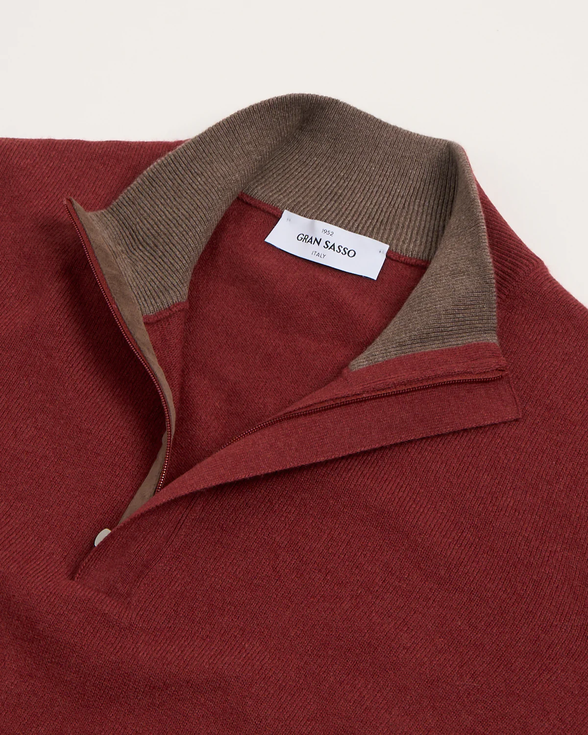 Mock Zip Wool Sweater With Elbow Patch - Image 4