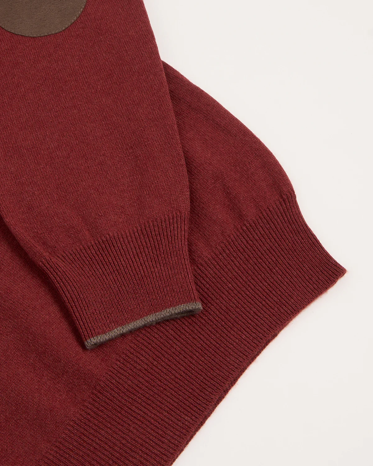 Mock Zip Wool Sweater With Elbow Patch - Image 5