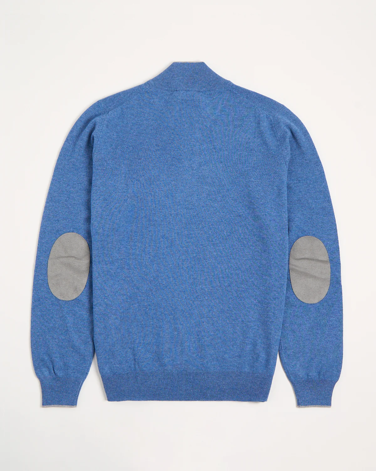 Mock Zip Wool Sweater With Elbow Patch - Image 2