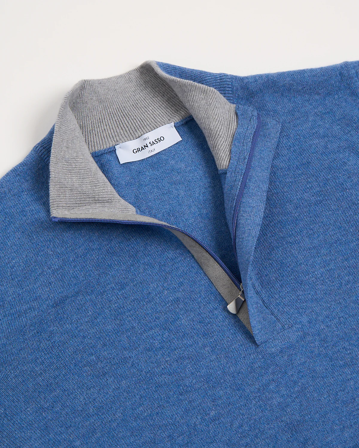 Mock Zip Wool Sweater With Elbow Patch - Image 3