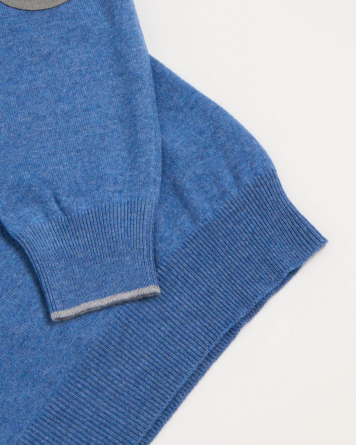 Mock Zip Wool Sweater With Elbow Patch - Image 5