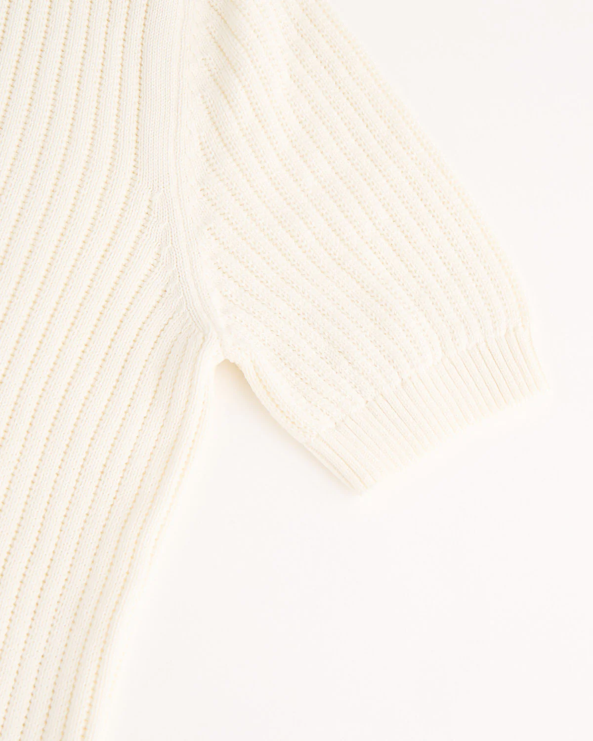 Pearl Stitch Ribbed Johnny Collar Polo - Image 3