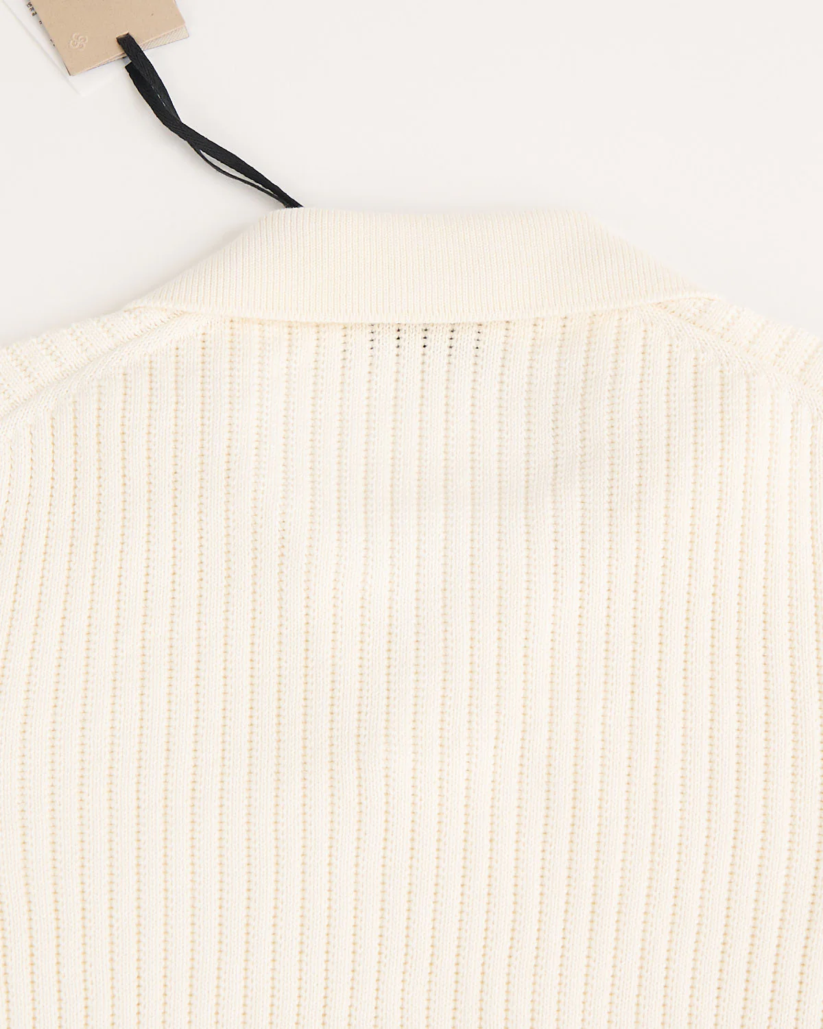 Pearl Stitch Ribbed Johnny Collar Polo - Image 5