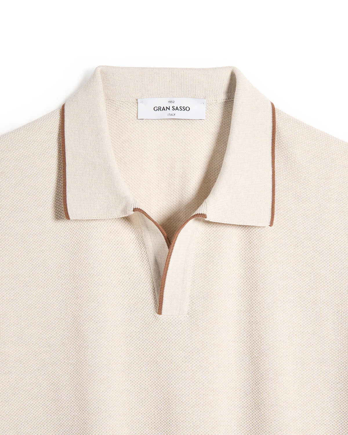 Tipped Johnny Collar Ultralight Piqué Polo - Image 2
