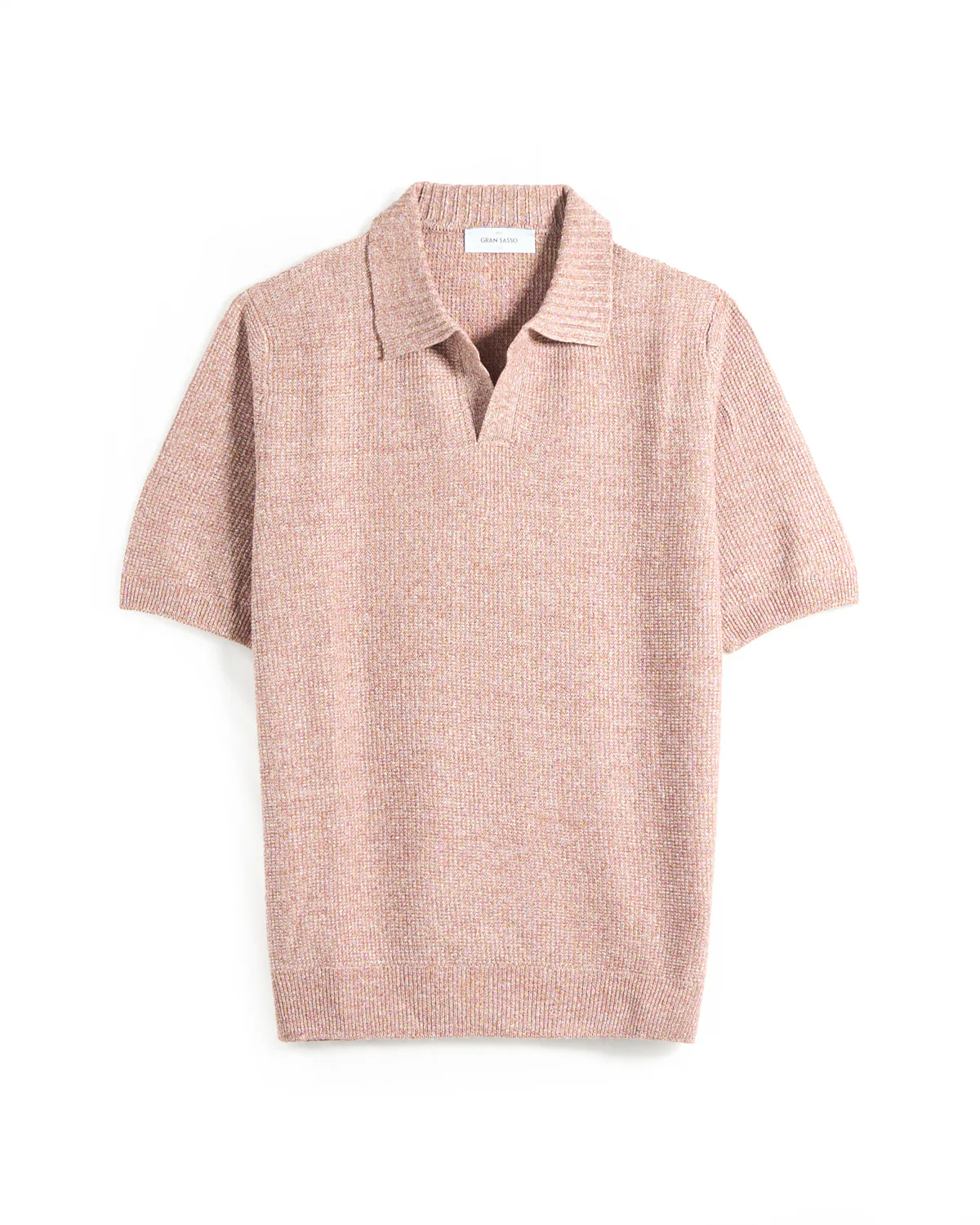 Waffleknit Cotton & Linen Johnny Collar Polo