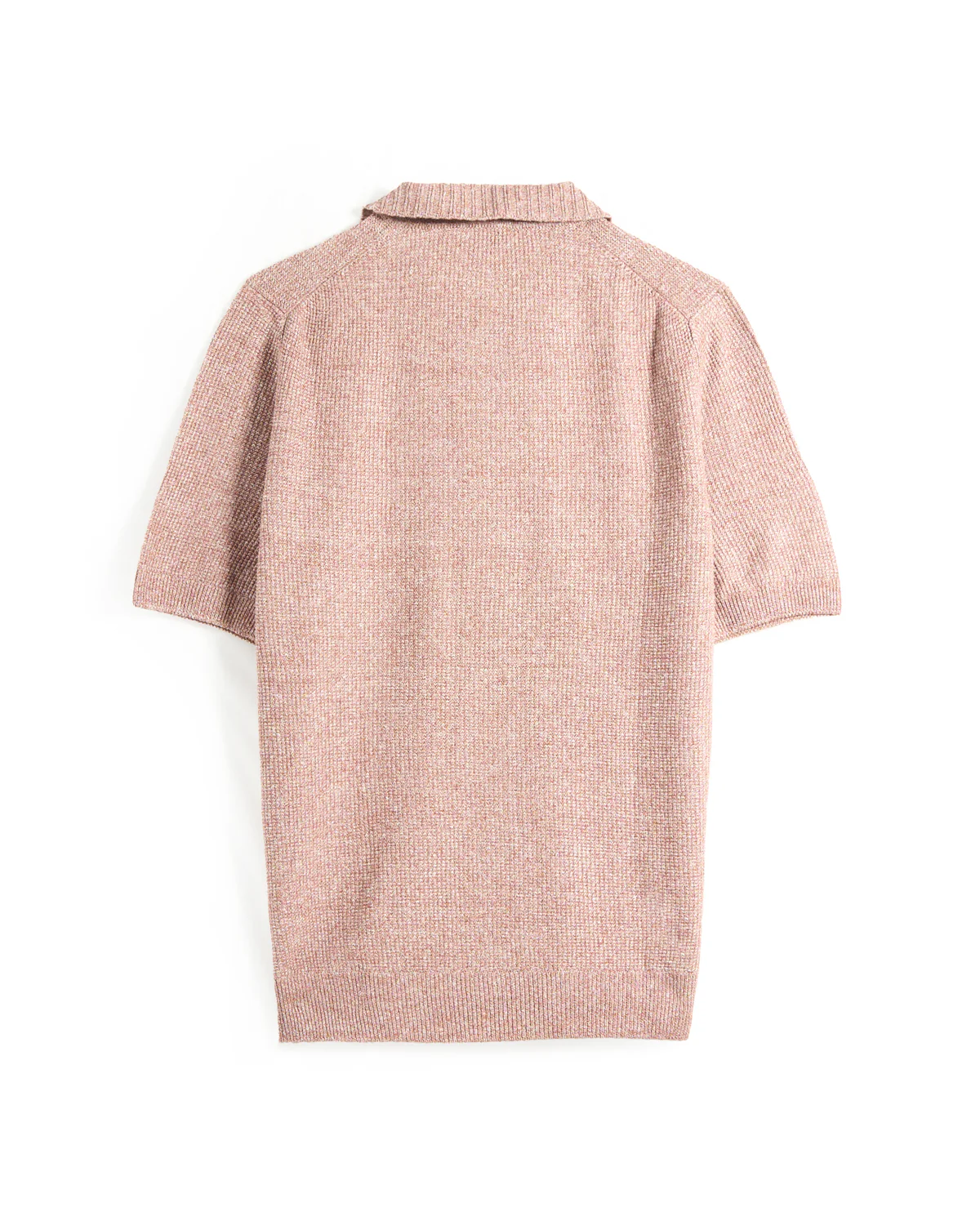 Waffleknit Cotton & Linen Johnny Collar Polo - Image 3