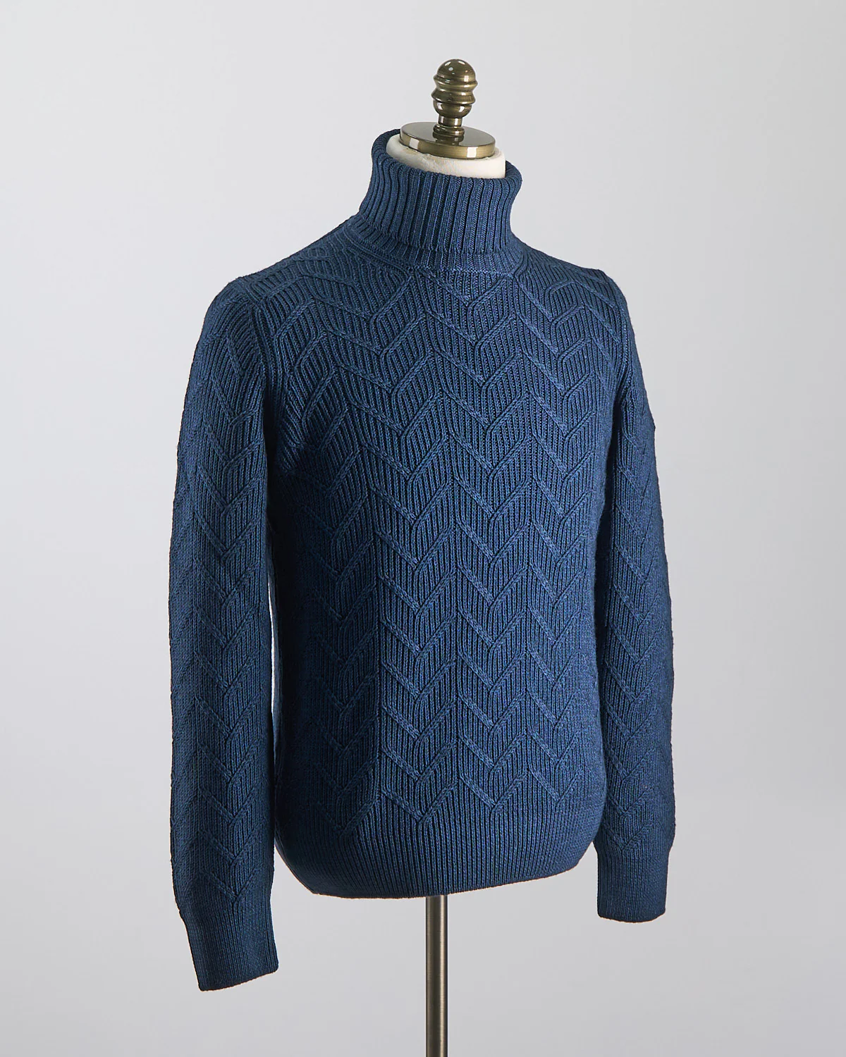 Zig Zag Cableknit Vintage Wool Turtleneck
