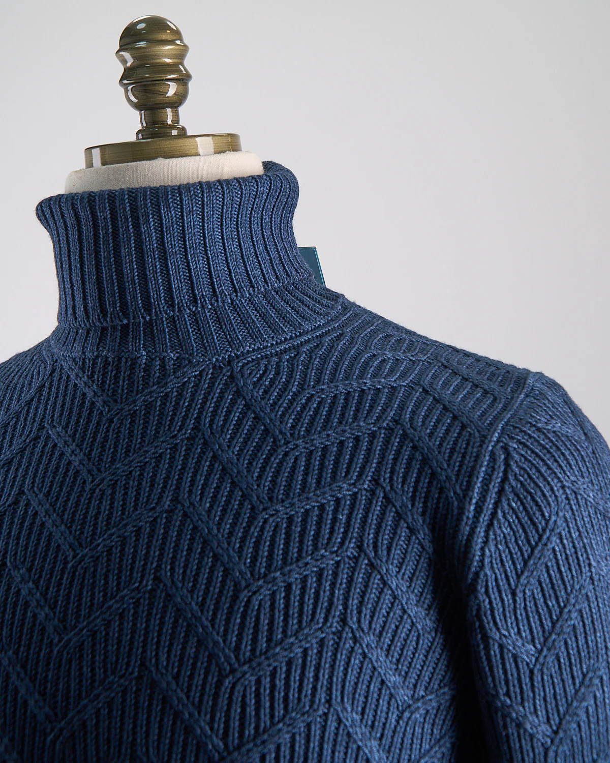 Zig Zag Cableknit Vintage Wool Turtleneck - Image 3