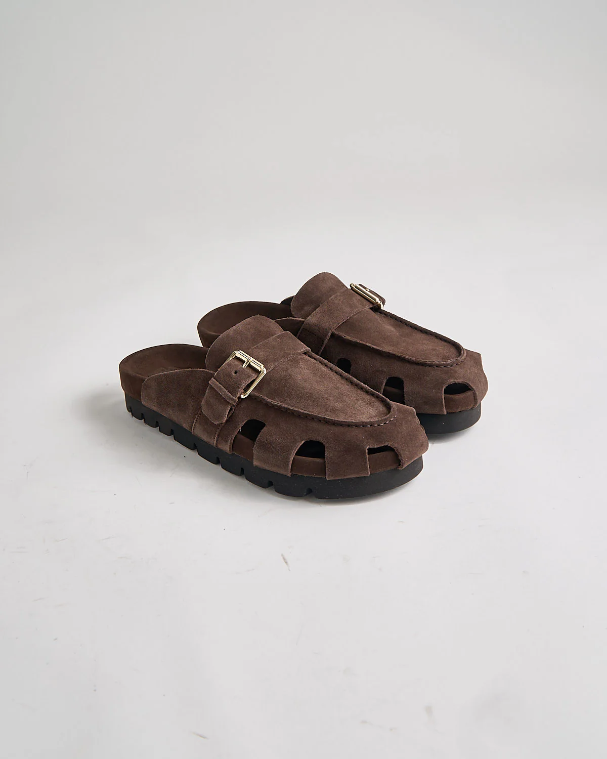 Dale 114667 Dark Brown Suede Slide Sandals
