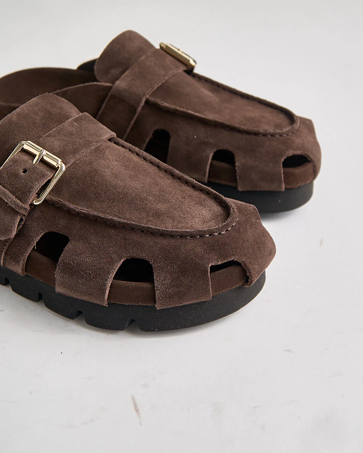 Dale 114667 Dark Brown Suede Slide Sandals - Image 2