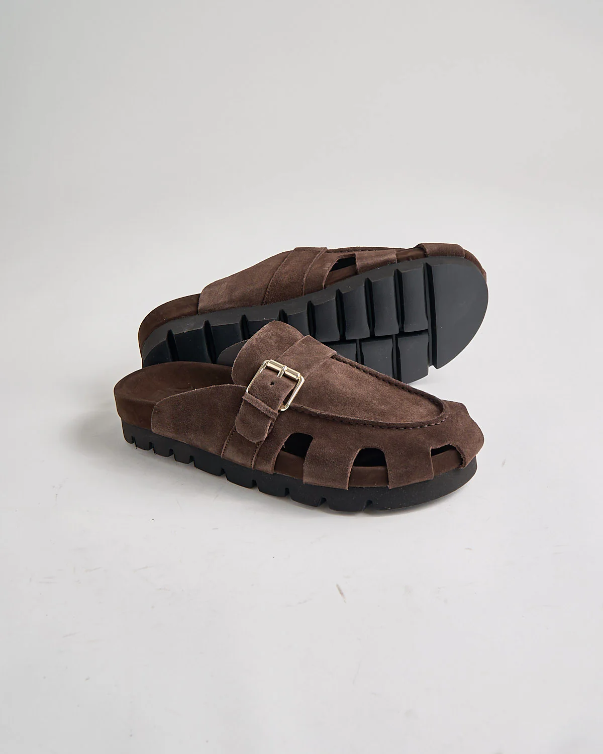 Dale 114667 Dark Brown Suede Slide Sandals - Image 4