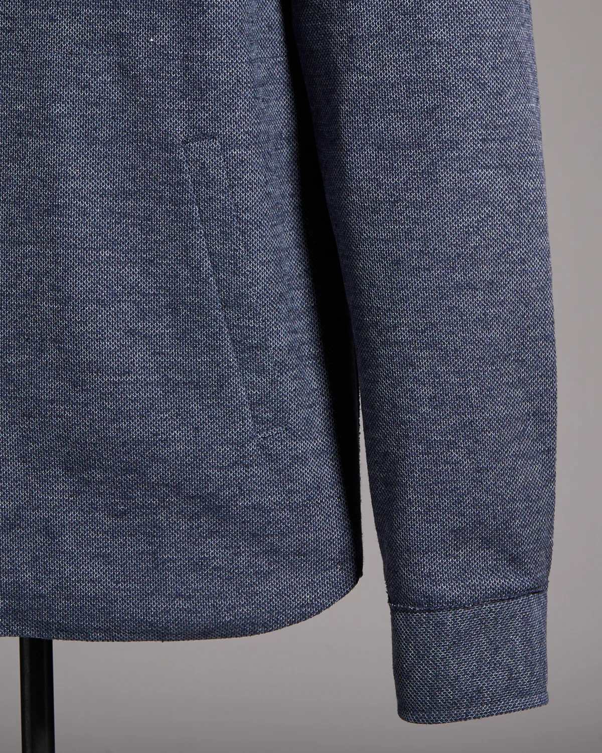 Cotton-Linen Pique Melange Shirt Jacket - Image 3