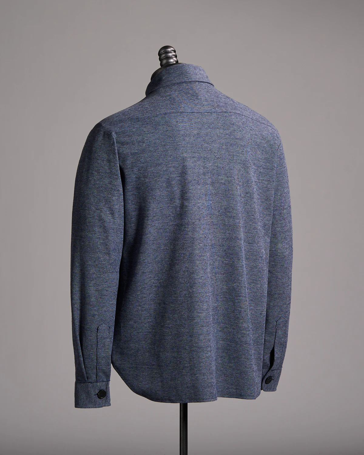 Cotton-Linen Pique Melange Shirt Jacket - Image 4