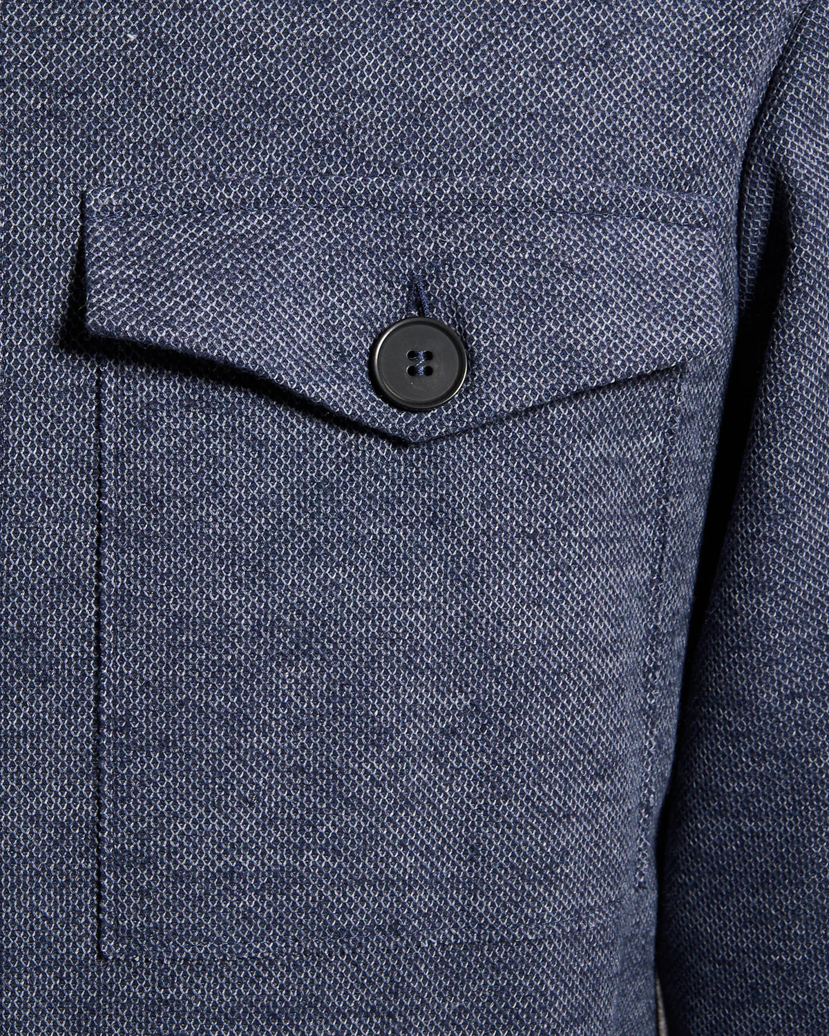 Cotton-Linen Pique Melange Shirt Jacket - Image 5