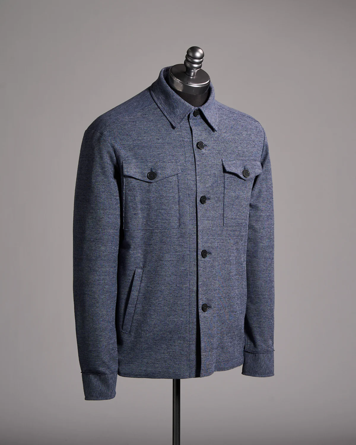 Cotton-Linen Pique Melange Shirt Jacket - Image 8