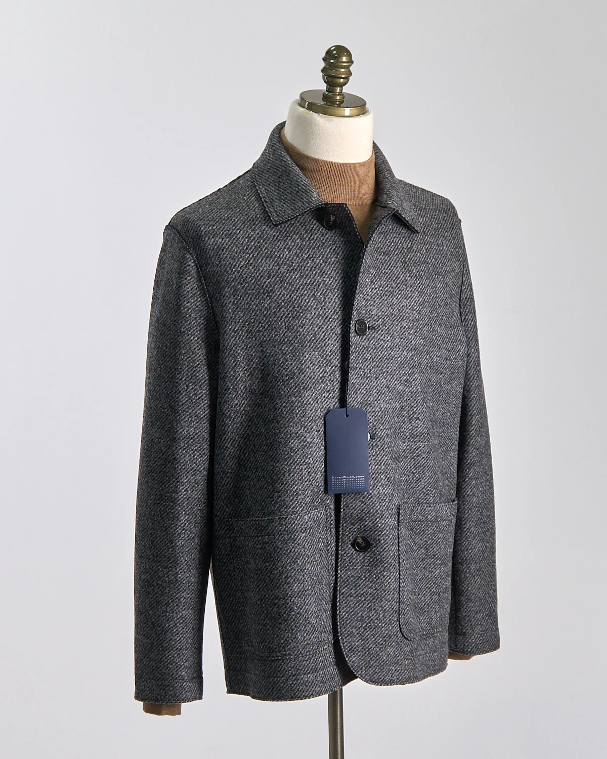 Jacquard Twill Stretch Knit Utility Jacket