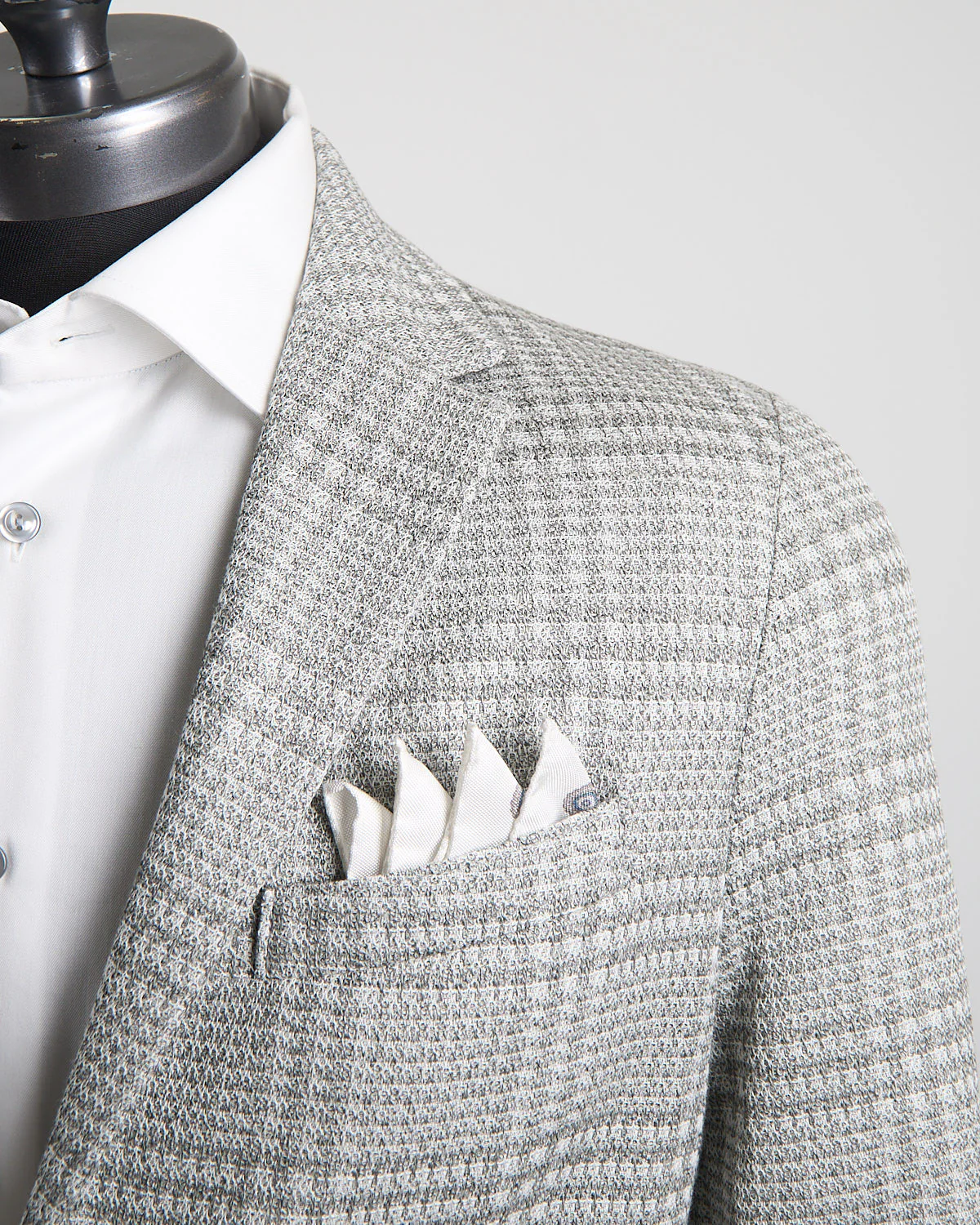 Linen Blend Prince Of Wales Knit Soft Jacket - Image 2
