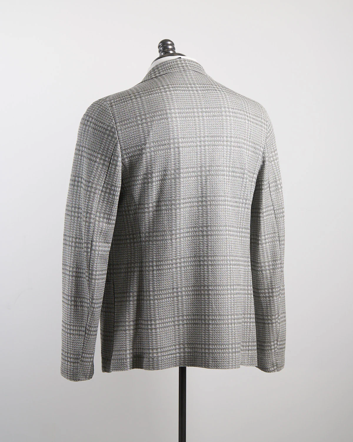 Linen Blend Prince Of Wales Knit Soft Jacket - Image 3