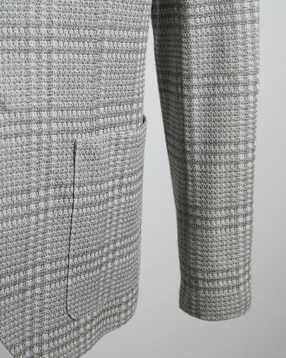 Linen Blend Prince Of Wales Knit Soft Jacket - Image 8