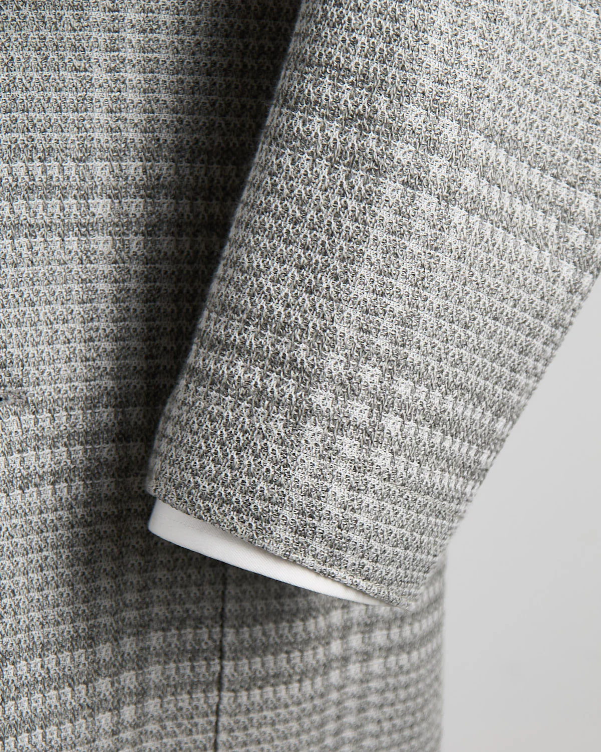Linen Blend Prince Of Wales Knit Soft Jacket - Image 9