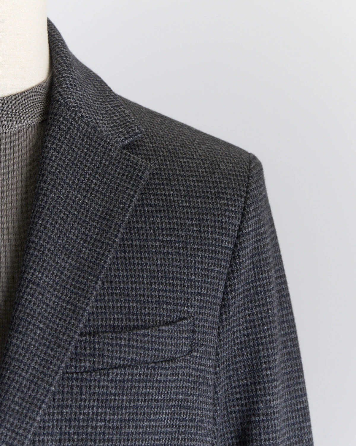 Micro Tattersall Stretch Knit Sweater Jacket - Image 3