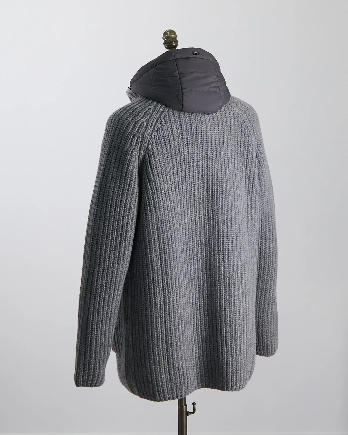 Cable Knit Long Sweater W/ Removable Windguard - Image 12