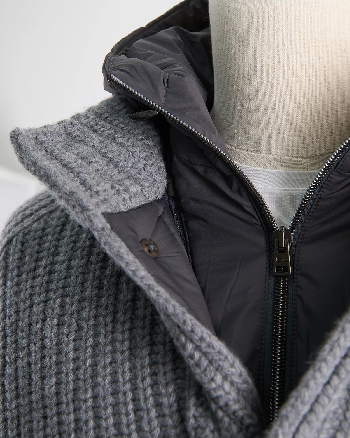 Cable Knit Long Sweater W/ Removable Windguard - Image 3