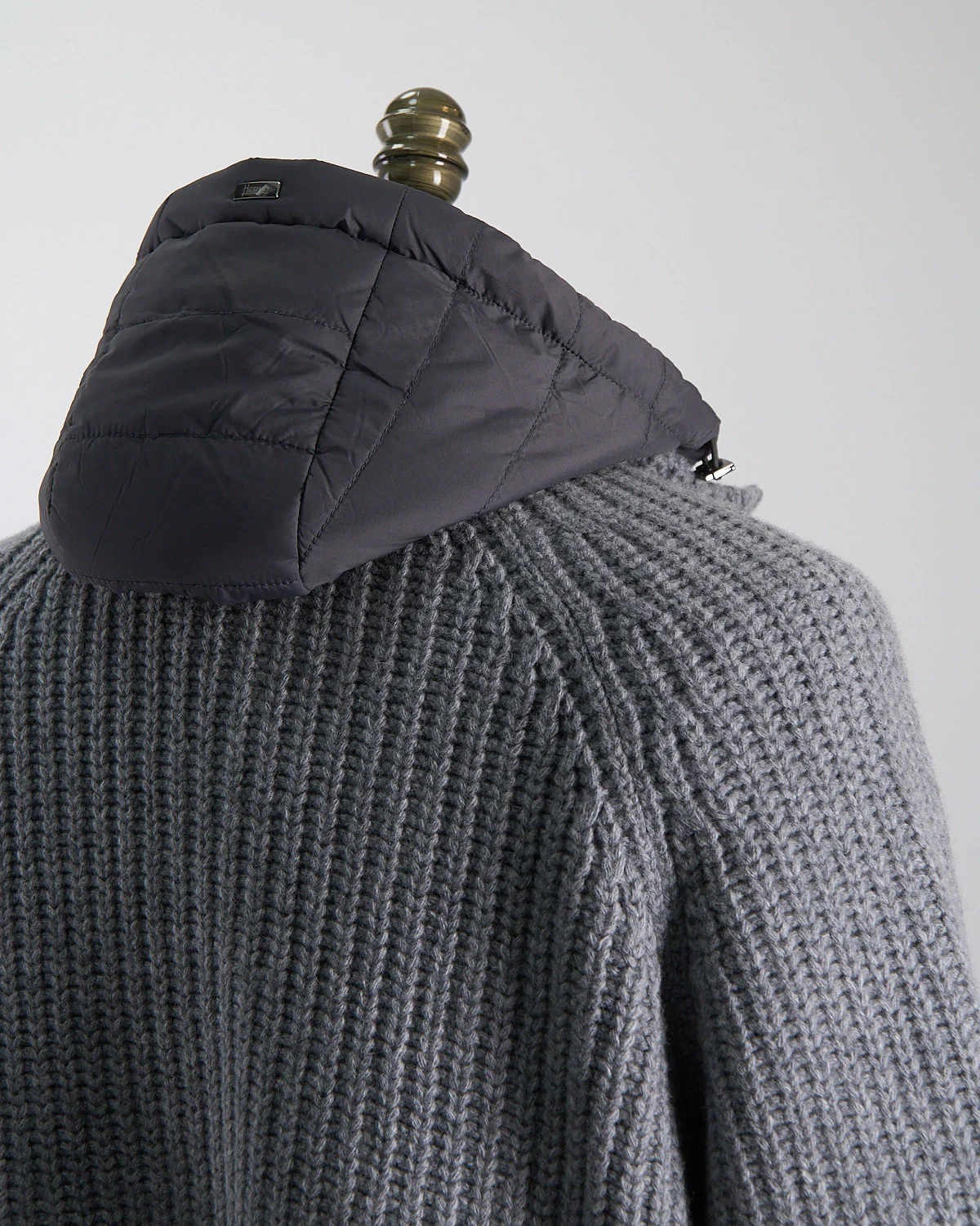 Cable Knit Long Sweater W/ Removable Windguard - Image 6