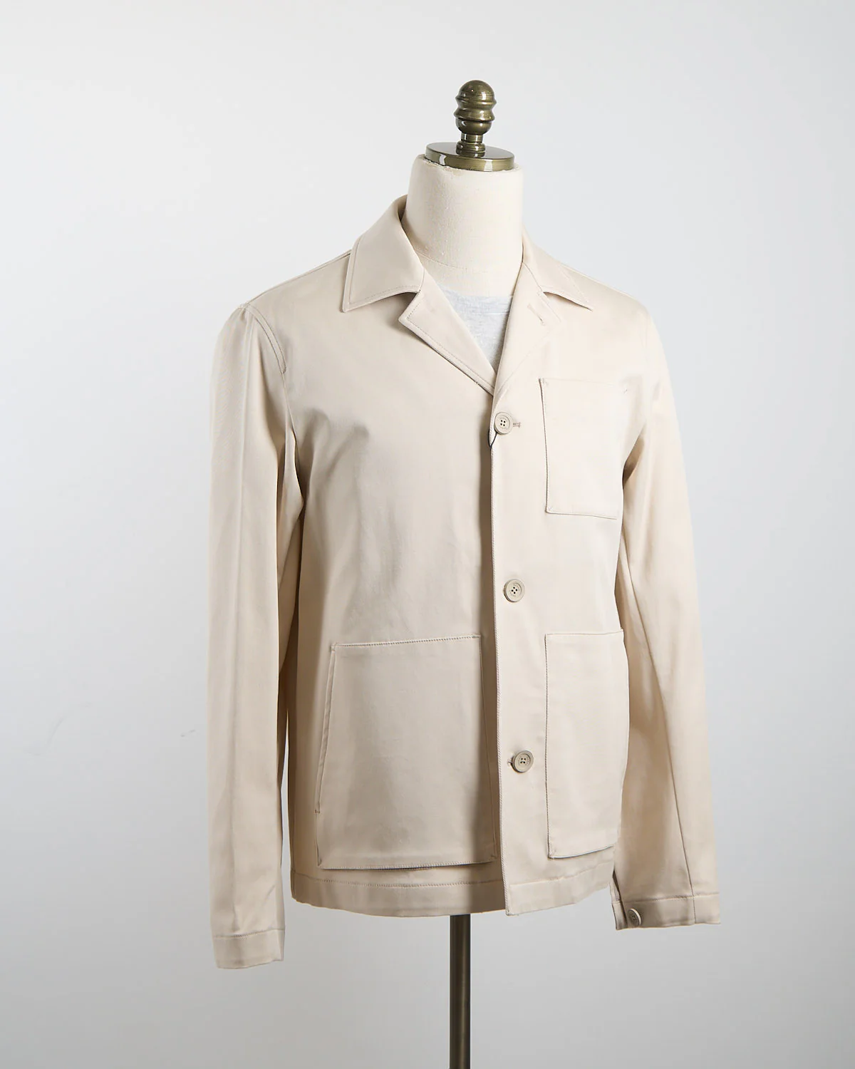 Cotton Stretch Twill Jacket With Patch Pockets And Buttons