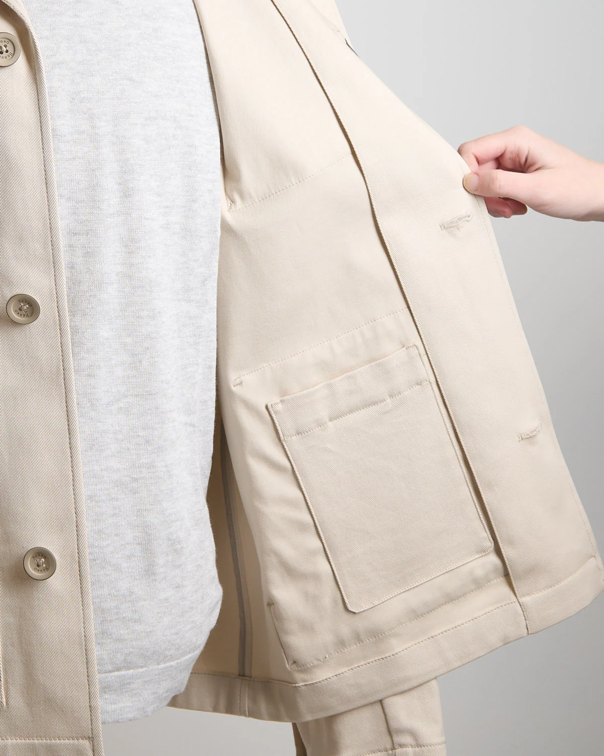 Cotton Stretch Twill Jacket With Patch Pockets And Buttons - Image 6