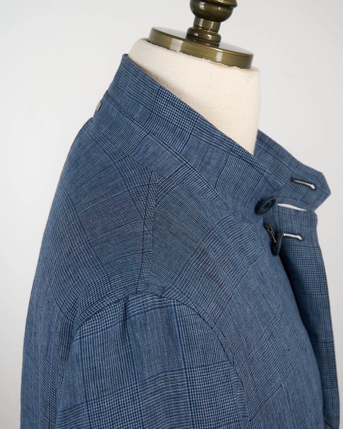 Linen Prince Of Wales Jacket With Buttons - Image 5