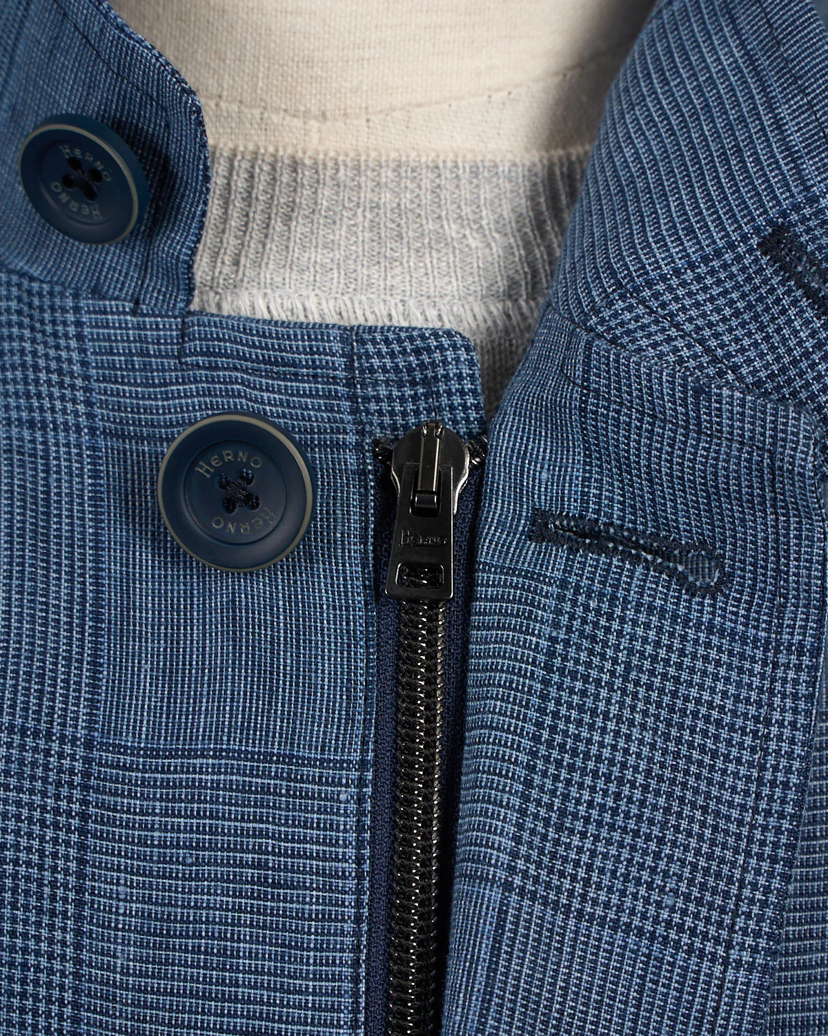 Linen Prince Of Wales Jacket With Buttons - Image 6