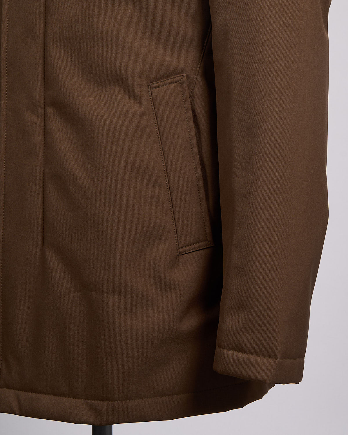 Nylon Twill Car Coat W/ Removable Fur Collar - Image 5