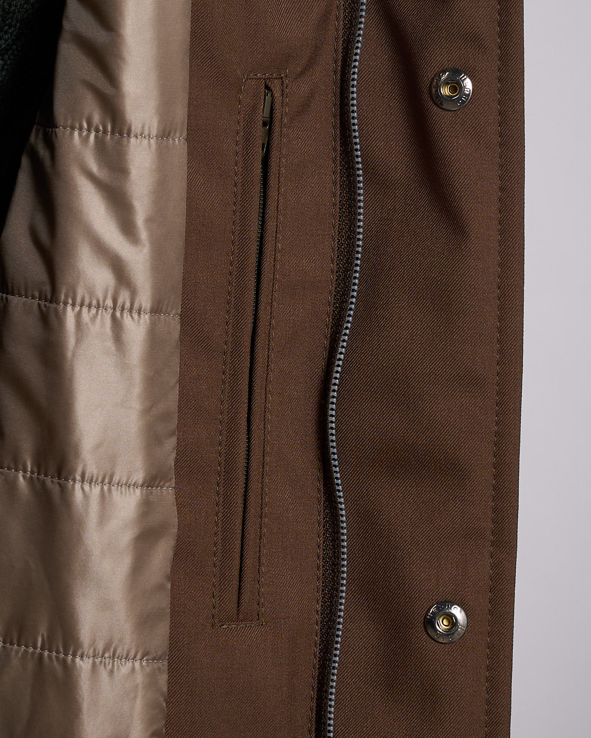 Nylon Twill Car Coat W/ Removable Fur Collar - Image 9