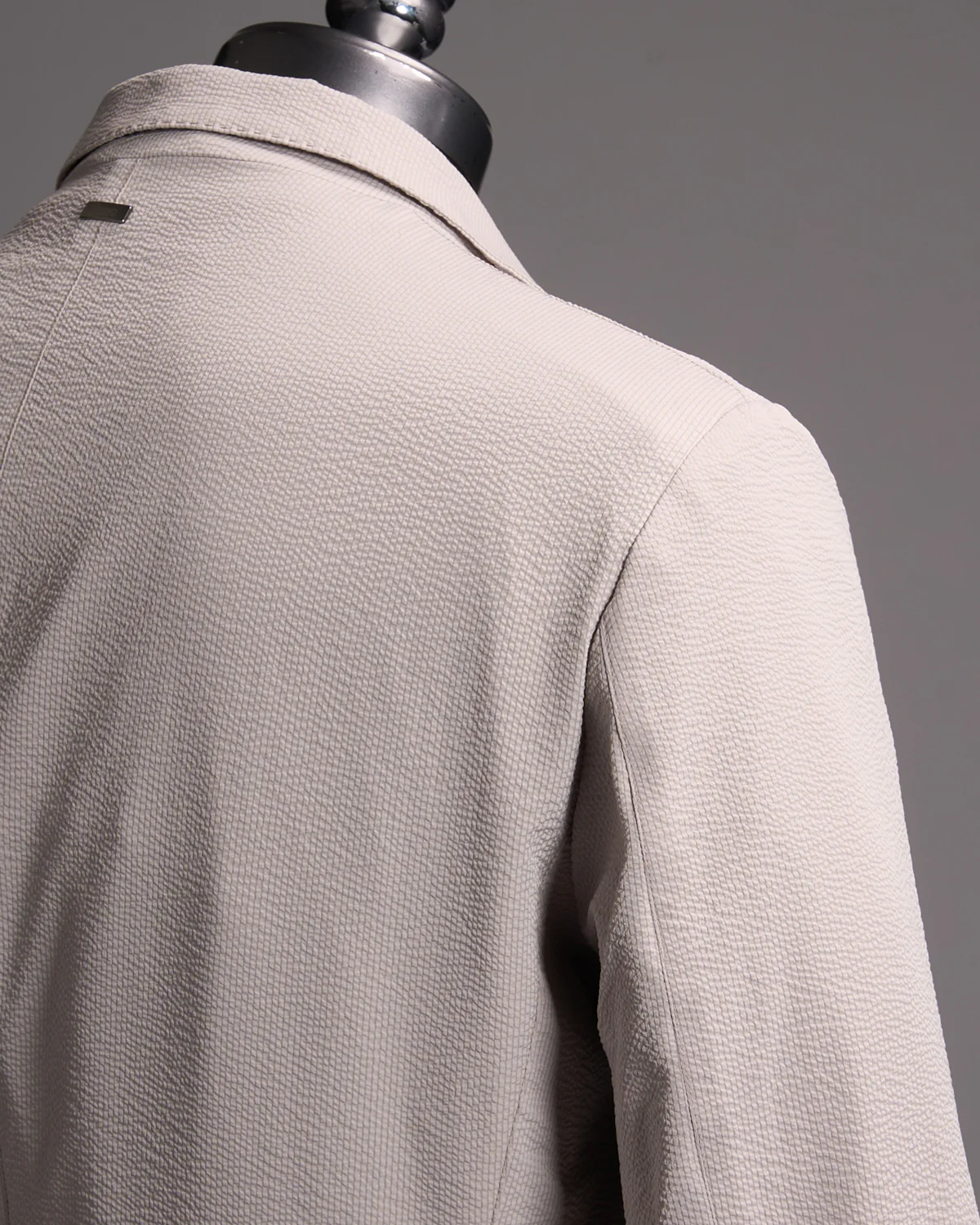 Seersucker Stretch Unlined 2 Button Blazer - Image 3