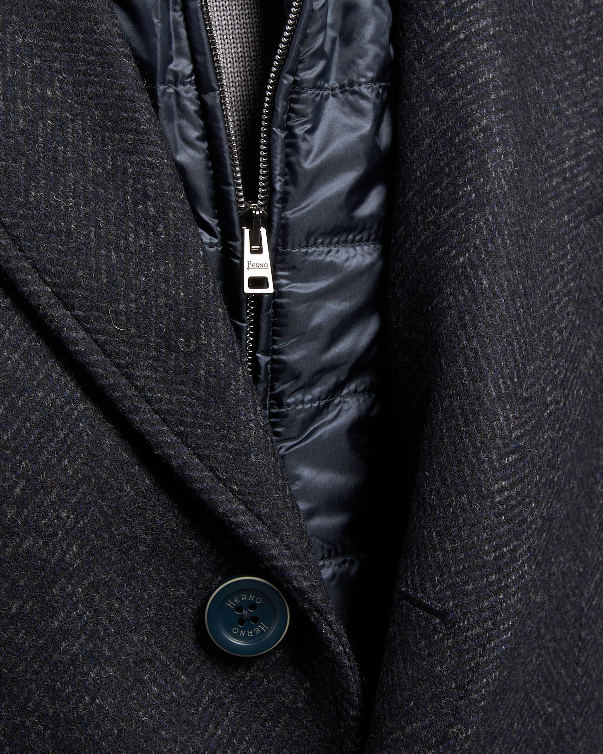 Shaded Effect Herringbone Tech Wool Winter Topcoat - Image 9