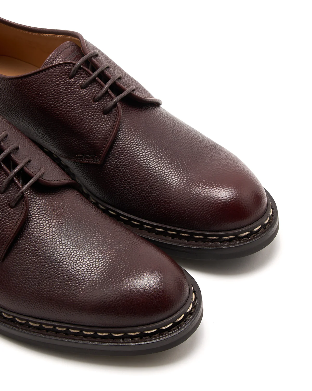 Crocus Pebbled Leather Reverse Welt Derbies - Image 5