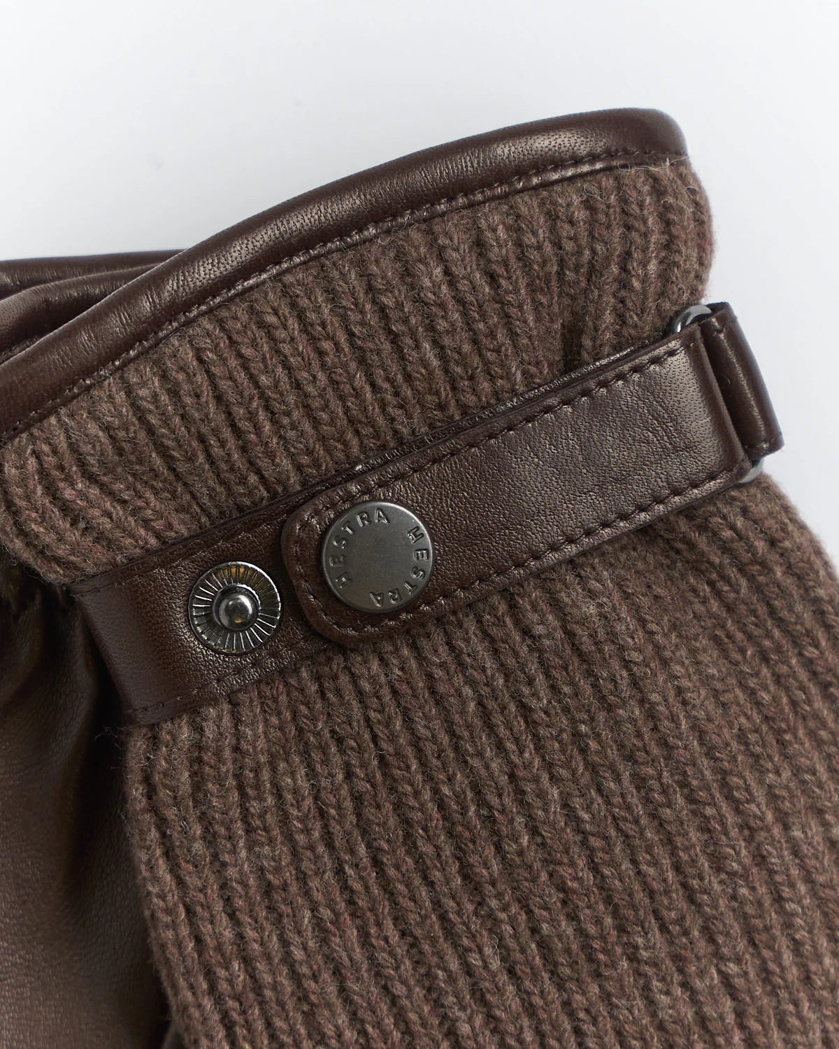 'Christopher' Knit Wool Backhand Leather Gloves - Image 2