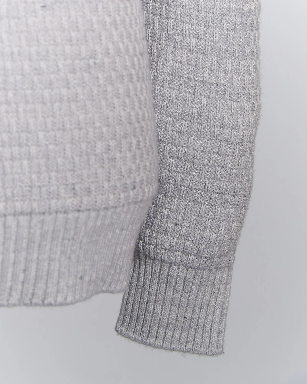 Cashmere & Linen Blend Half Basket Classic Crewneck Sweater - Image 4