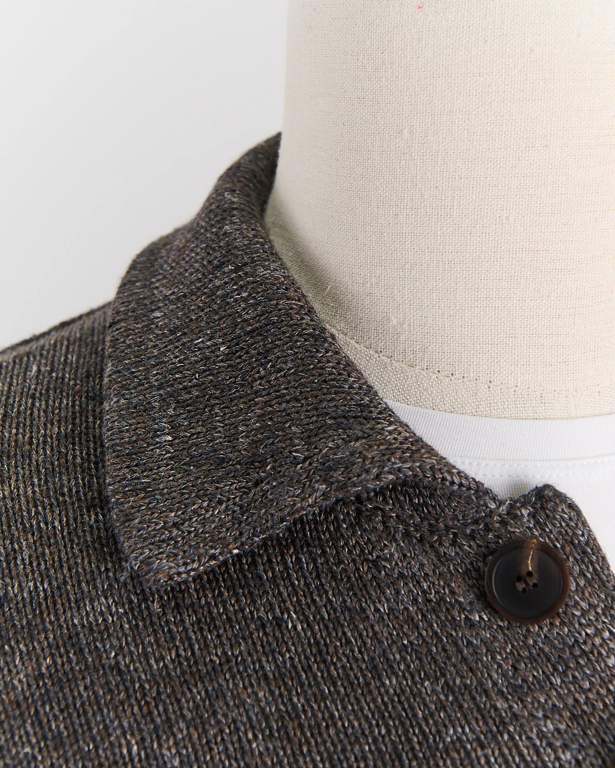 Signature 100% Washed Linen Charcoal Marl Shirt Jacket - Image 5