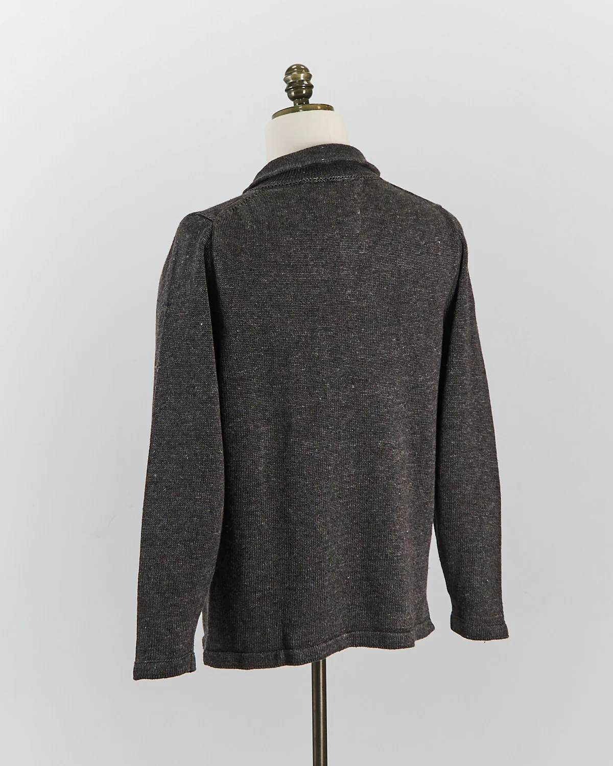 Signature 100% Washed Linen Charcoal Marl Shirt Jacket - Image 8