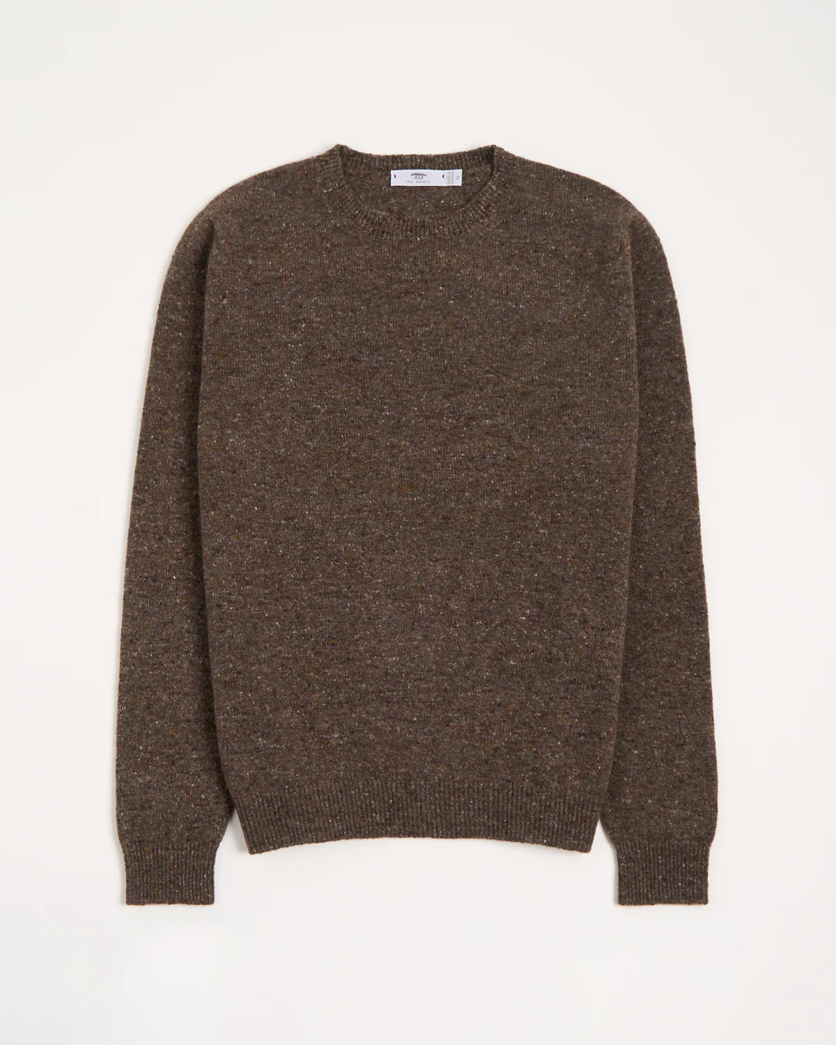 Wool-Cashmere Classic Light Weight Flat Stitch Crewneck Sweater