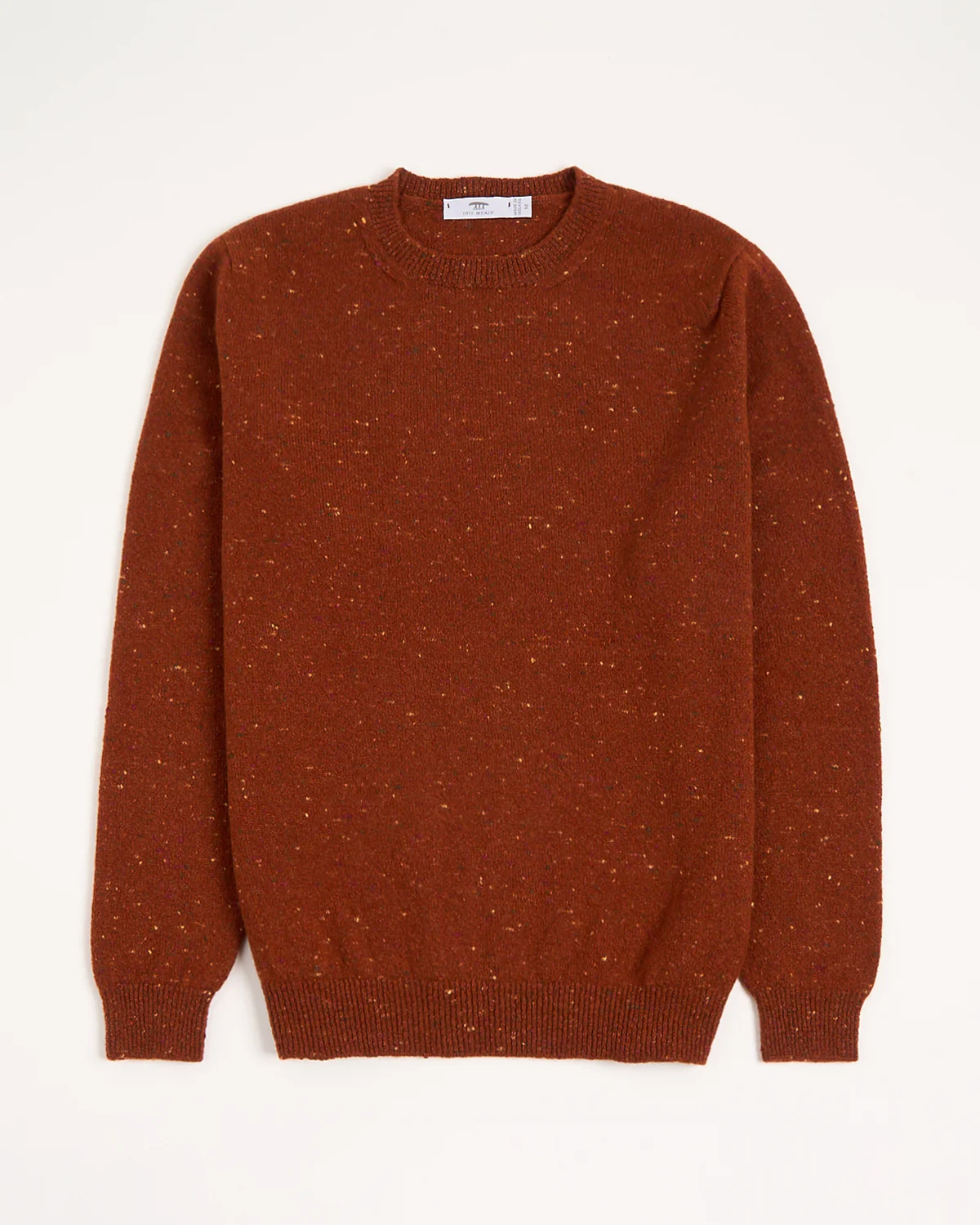 Wool-Cashmere Classic Light Weight Flat Stitch Crewneck Sweater