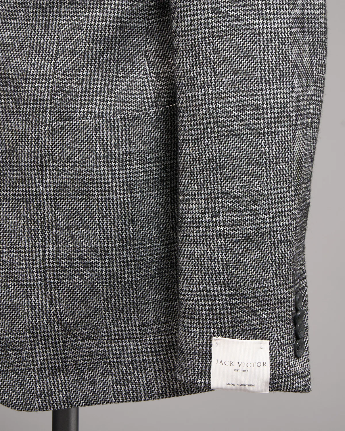 Black & White Prince Of Wales Wool Viscose Stretch 'Hampton' Sport Jacket - Image 3