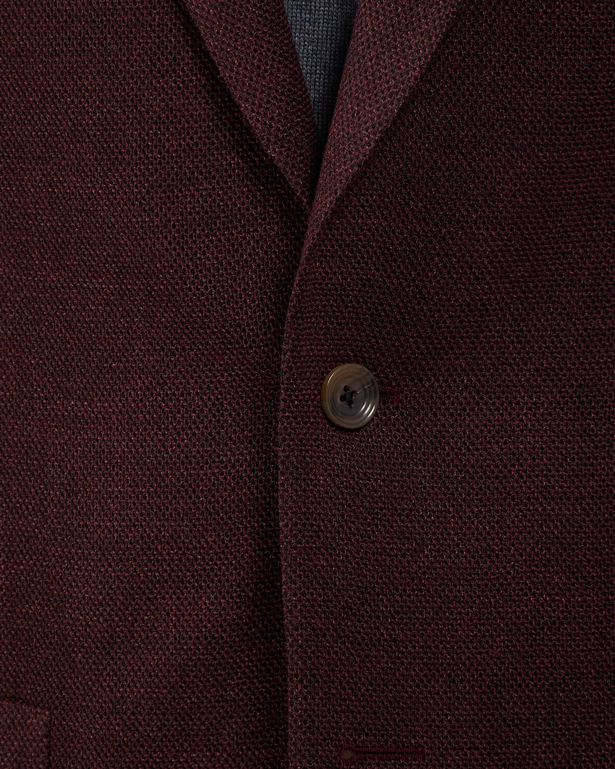 Burgundy Melange Wool Stretch Piqué 'Hampton' Sport Jacket - Image 3