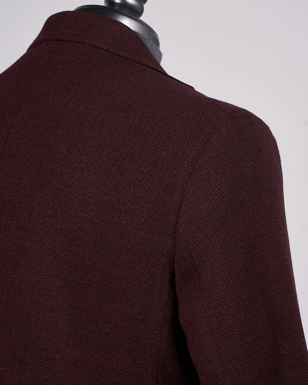 Burgundy Melange Wool Stretch Piqué 'Hampton' Sport Jacket - Image 4