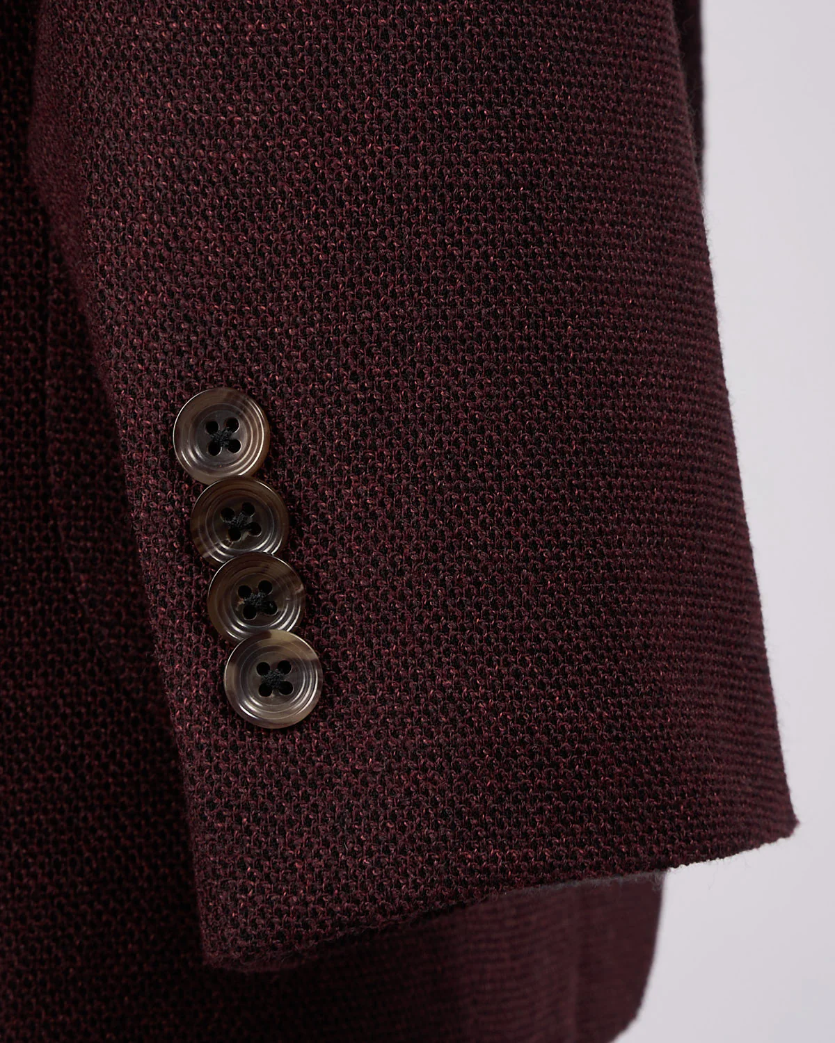 Burgundy Melange Wool Stretch Piqué 'Hampton' Sport Jacket - Image 5