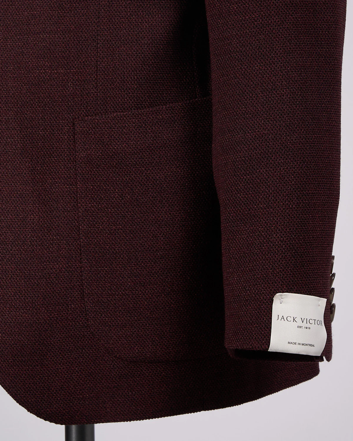 Burgundy Melange Wool Stretch Piqué 'Hampton' Sport Jacket - Image 6