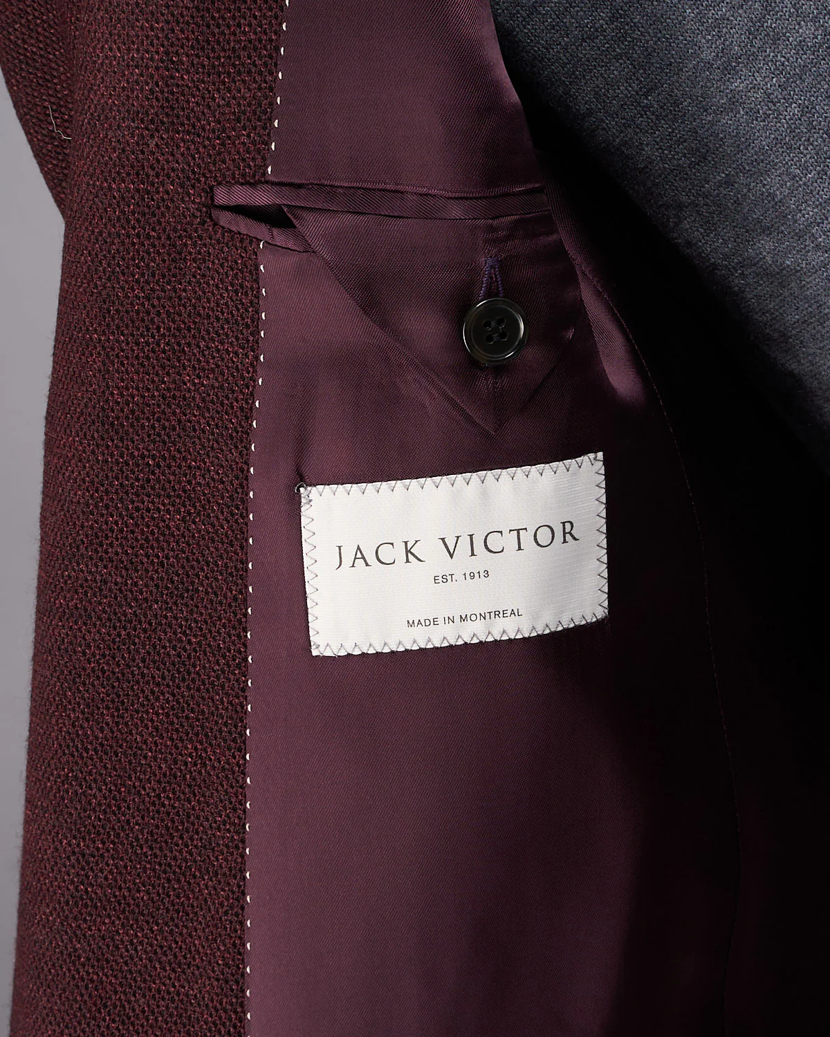 Burgundy Melange Wool Stretch Piqué 'Hampton' Sport Jacket - Image 7